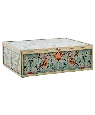 Joyero Cristal Decorado Pájaros Flores 20cm - Nova Decoración