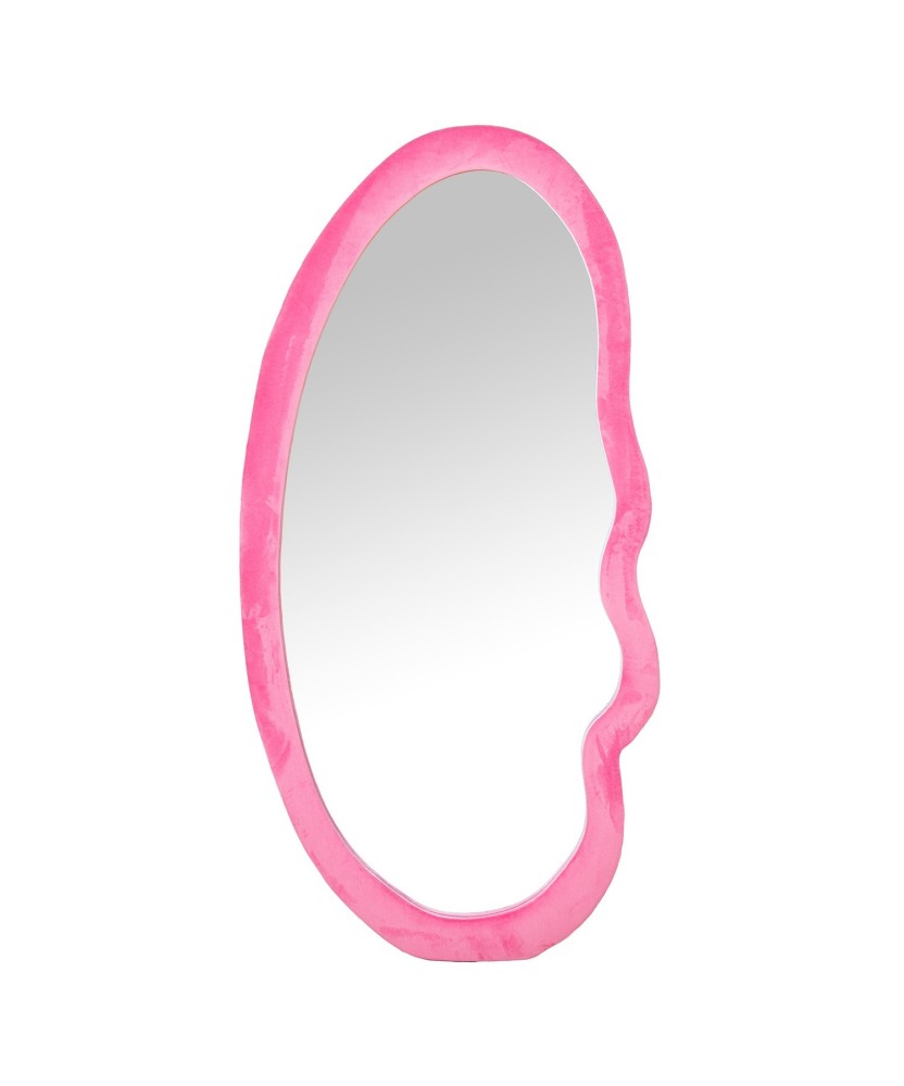 Espejo de Pared Asimétrico Terciopelo Rosa 50x100 cm