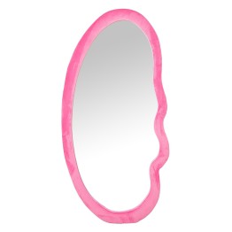 Espejo de Pared Asimétrico Terciopelo Rosa 50x100 cm