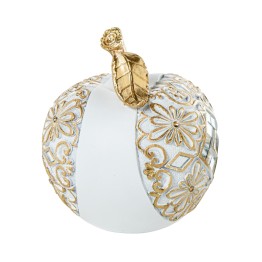 Figura Manzana Decorativa Blanca y Dorada con Espejos