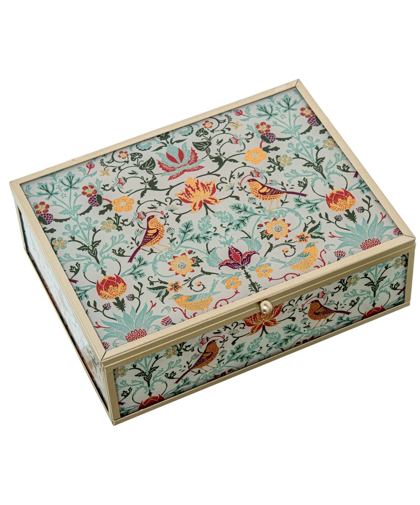 Joyero Cristal Decorado Pájaros Flores 20cm - Nova Decoración