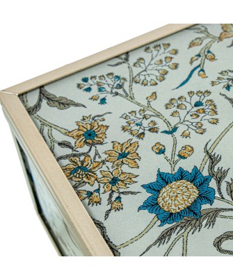 Joyero Cristal Decorado Flores Azules 20cm - Nova Decoración