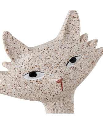 Set de 2 Figuras Gatos de Resina Beige Arena 25,5cm
