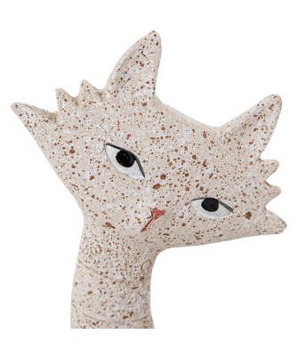 Set de 2 Figuras Gatos de Resina Beige Arena 25,5cm