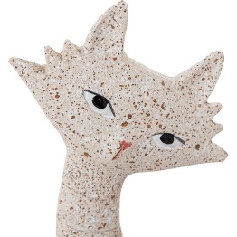 Set de 2 Figuras Gatos de Resina Beige Arena 25,5cm