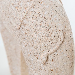 Set de 2 Figuras Elefantes de Resina Beige Arena 14cm