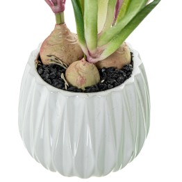 Tulipanes Artificiales Blancos 39cm con Maceta | Nova Decoración