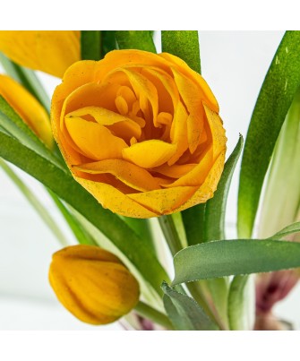 Tulipanes Artificiales Amarillos 39cm con Maceta | Nova Decoración