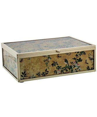 Joyero Cristal Oriental Pájaros Mariposas 20cm - Nova Decoración