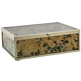 Joyero Cristal Oriental Pájaros Mariposas 20cm - Nova Decoración