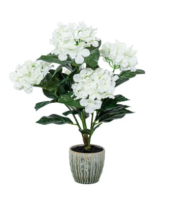 Planta Artificial Hortensia 55cm con Maceta Cerámica | Nova Decoración