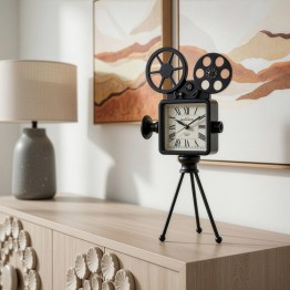 Reloj de Sobremesa Cámara de Cine Vintage 49cm | Nova Decoración