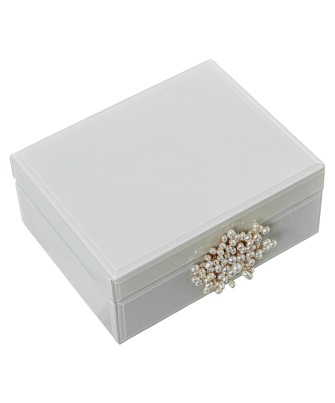 Joyero de Cristal de Lujo con Cierre Decorativo Premium 19cm