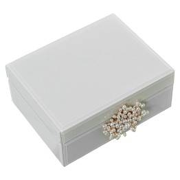 Joyero de Cristal de Lujo con Cierre Decorativo Premium 19cm