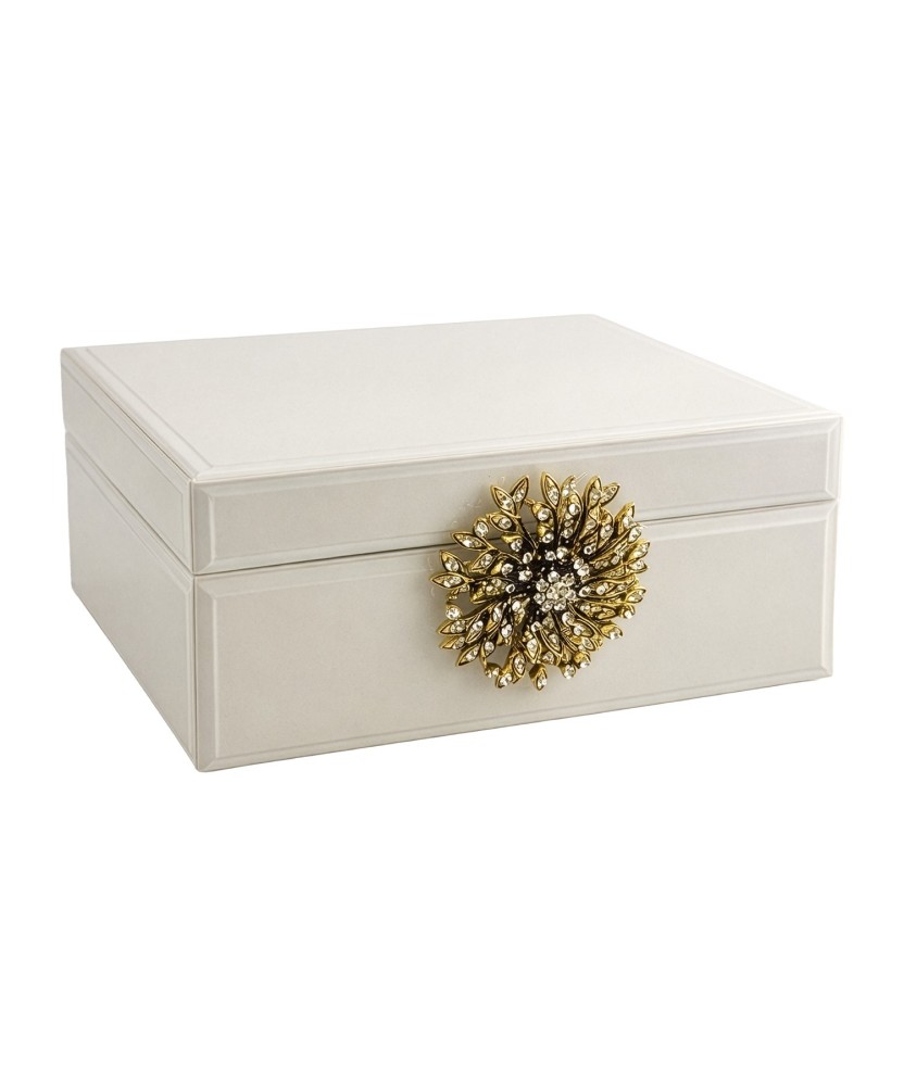 Joyero de Cristal de Lujo con Cierre Decorativo Premium 19cm