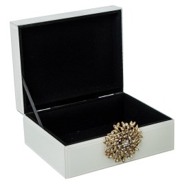 Joyero de Cristal de Lujo con Cierre Decorativo Premium 19cm
