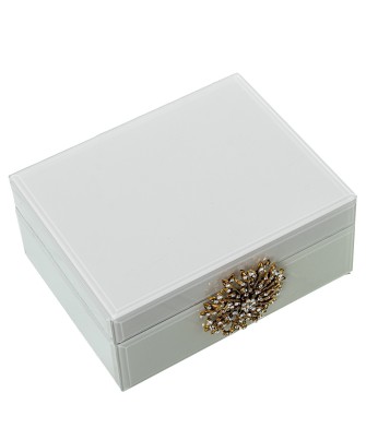 Joyero de Cristal de Lujo con Cierre Decorativo Premium 19cm