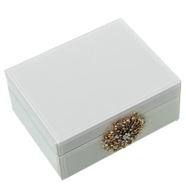 Joyero de Cristal de Lujo con Cierre Decorativo Premium 19cm