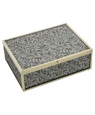 Joyero Cristal Decorado Hojas Sauce 20cm - Nova Decoración