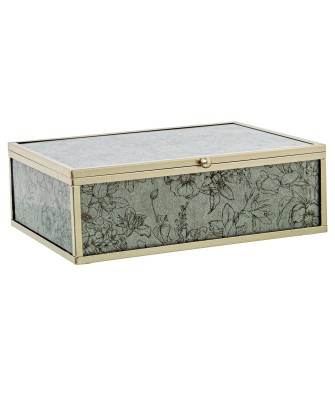 Joyero Cristal Decorado Hojas Sauce 20cm - Nova Decoración