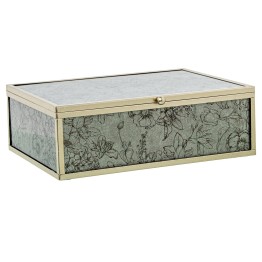 Joyero Cristal Decorado Hojas Sauce 20cm - Nova Decoración