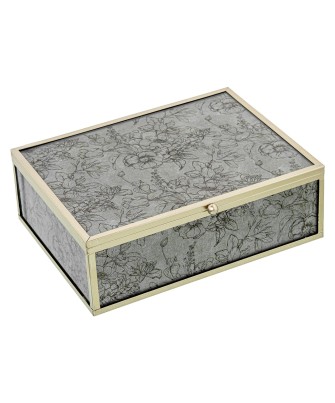 Joyero Cristal Decorado Hojas Sauce 20cm - Nova Decoración
