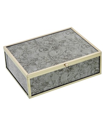 Joyero Cristal Decorado Hojas Sauce 20cm - Nova Decoración