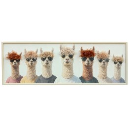 Cuadro Panorámico de Llamas con Gafas 120x40 cm
