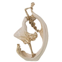 Figura Bailarina Dorada de Resina 38cm | Nova Decoración