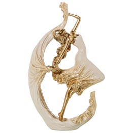 Figura Bailarina Dorada de Resina 38cm | Nova Decoración