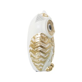 Figura Búho Blanco y Dorado 15cm | Decoración Hogar