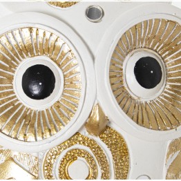Figura Búho Blanco y Dorado 15cm | Decoración Hogar