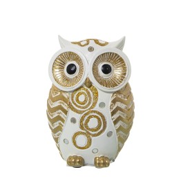Figura Búho Blanco y Dorado 15cm | Decoración Hogar
