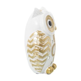 Figura Búho Blanco y Dorado 17cm | Decoración Hogar