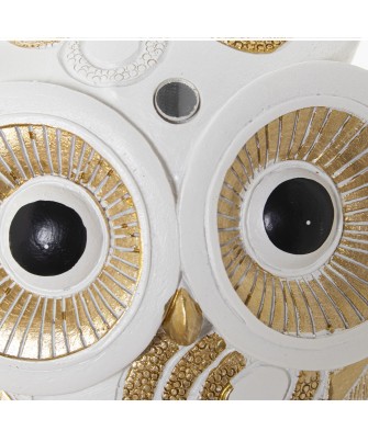 Figura Búho Blanco y Dorado 17cm | Decoración Hogar