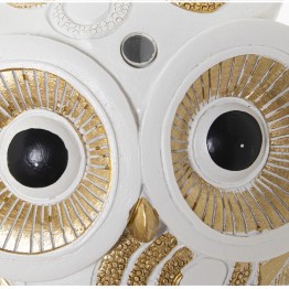 Figura Búho Blanco y Dorado 17cm | Decoración Hogar