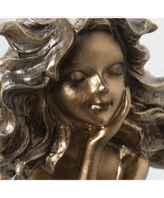 Figura de Resina Niña Sentada Dorada 37cm | Nova Decoración