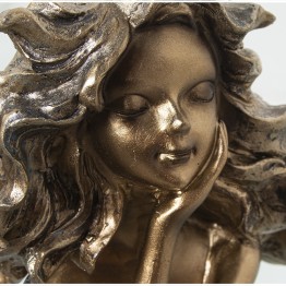 Figura de Resina Niña Sentada Dorada 37cm | Nova Decoración