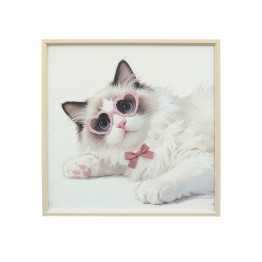 Cuadro de Gato con Gafas de Madera 60x60 cm | Nova Decoración