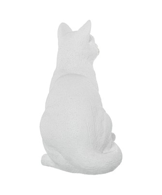 Figura Gato de Cerámica Blanco y Oro 27cm | Decoración