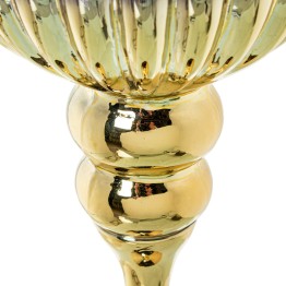 Set 2 Portavelas Copa Cristal Morado y Dorado | Decoración