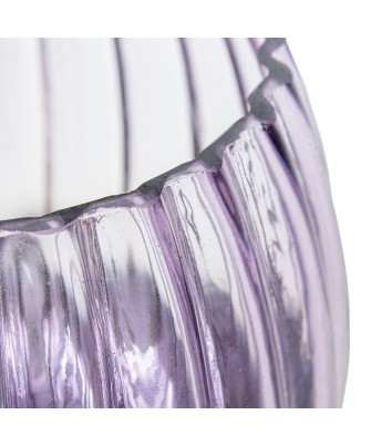 Set 2 Portavelas Copa Cristal Morado y Dorado | Decoración