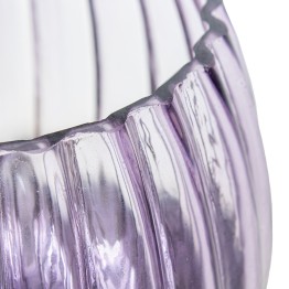 Set 2 Portavelas Copa Cristal Morado y Dorado | Decoración
