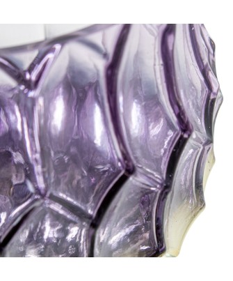 Set 2 Portavelas Copa Cristal Morado y Dorado | Decoración