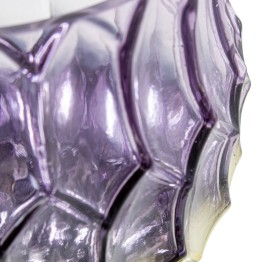 Set 2 Portavelas Copa Cristal Morado y Dorado | Decoración