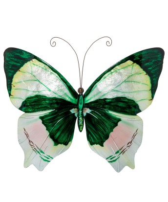 Mariposa de Pared Metal y Nácar Multicolor 45cm | Decoración