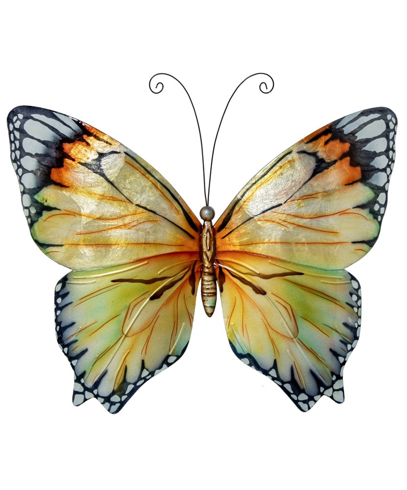 Mariposa de Pared Metal y Nácar Multicolor 45cm | Decoración