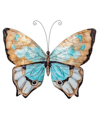 Mariposa de Pared Metal y Nácar Multicolor 45cm | Decoración
