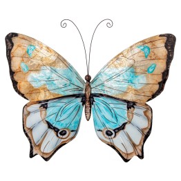 Mariposa de Pared Metal y Nácar Multicolor 45cm | Decoración