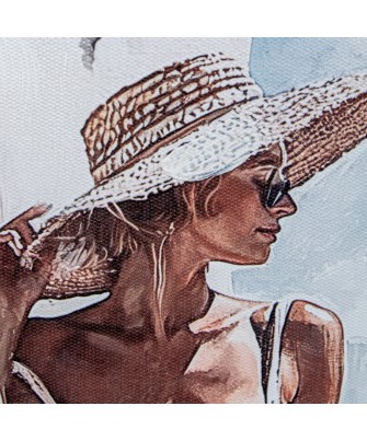 Set 2 Cuadros Lienzo Mujeres Mediterráneas 24x34cm